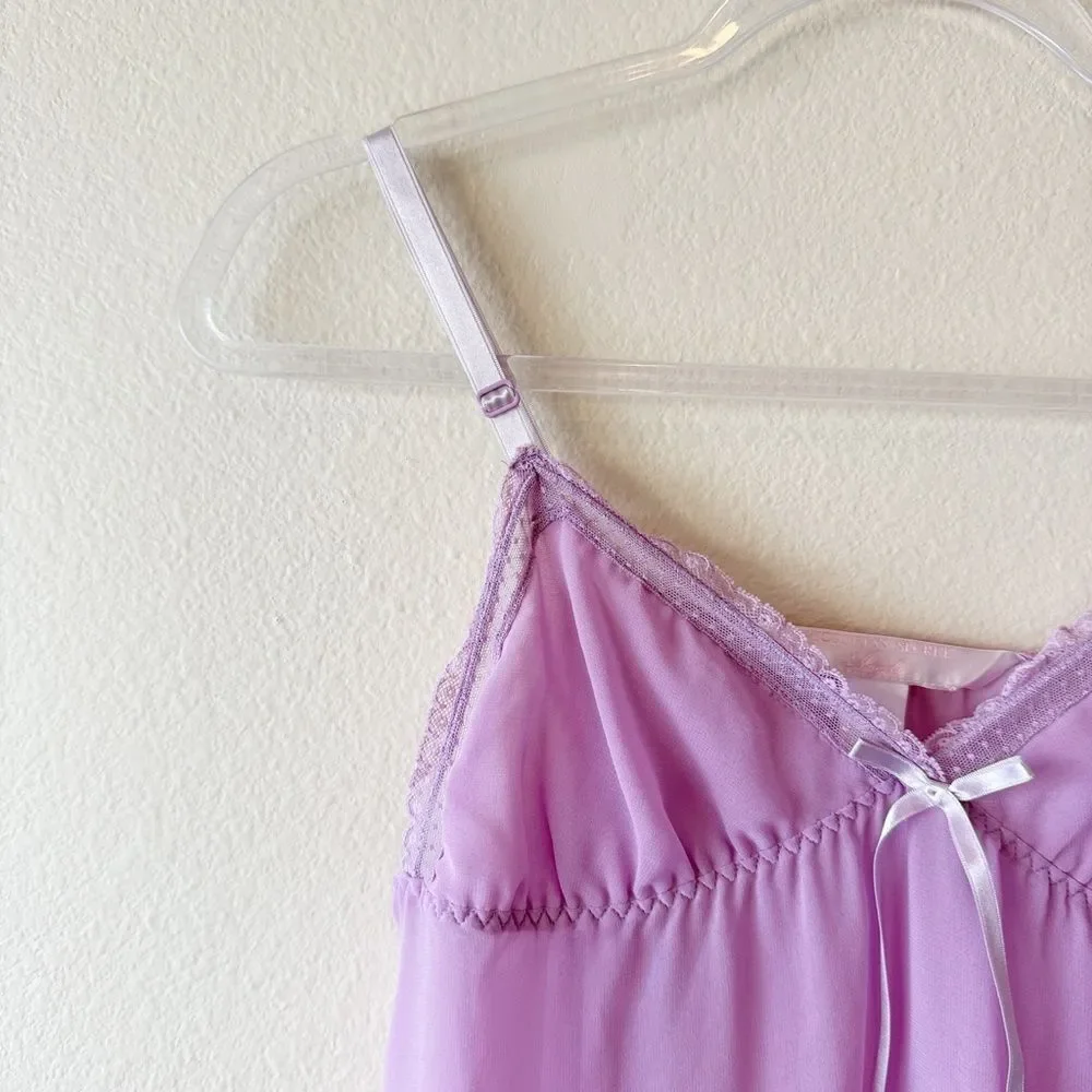 Victoria's Secret Angels Y2K Lavender Purple Coquette Lace Nightie Slip Dress